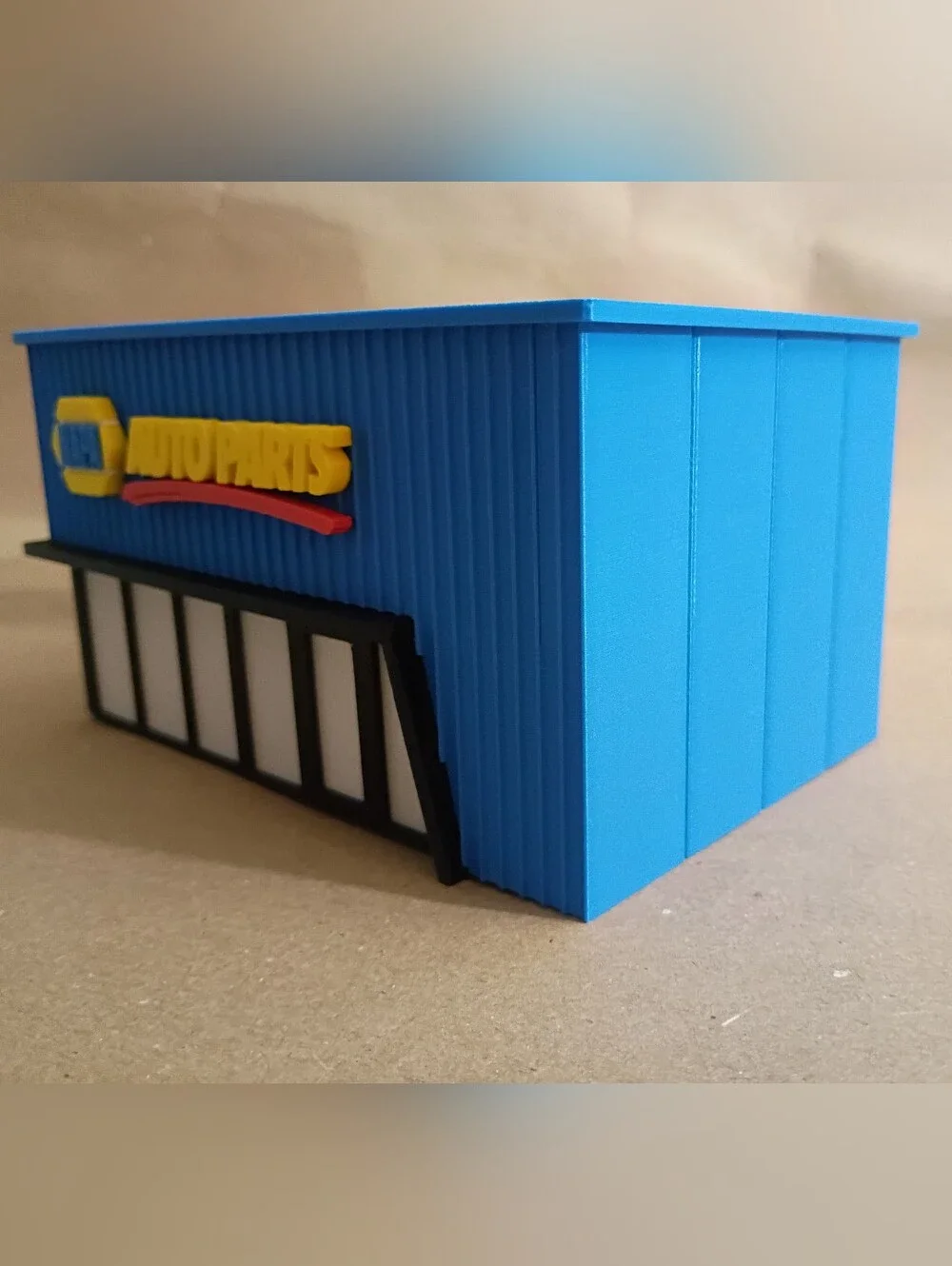 Auto Parts Blue Diorama Building